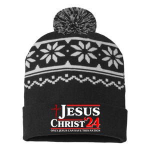 Jesus Christ 2024: The Ultimate Redeemer Only Jesus Can Save This Nation USA-Made Snowflake Beanie