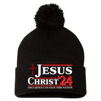 Jesus Christ 2024: The Ultimate Redeemer Only Jesus Can Save This Nation Pom Pom 12in Knit Beanie