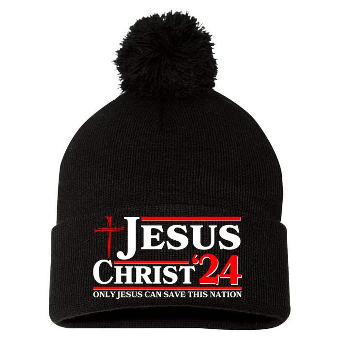 Jesus Christ 2024: The Ultimate Redeemer Only Jesus Can Save This Nation Pom Pom 12in Knit Beanie