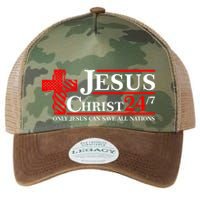 Jesus Christ 2024 24/7 Only Jesus Can Save All Nations Christian Catholic Cross Legacy Tie Dye Trucker Hat