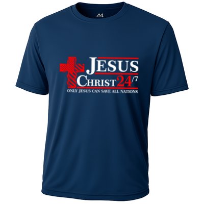 Jesus Christ 2024 24/7 Only Jesus Can Save All Nations Christian Catholic Cross Performance Shirt