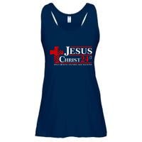 Jesus Christ 2024 24/7 Only Jesus Can Save All Nations Christian Catholic Cross Ladies Essential Flowy Tank