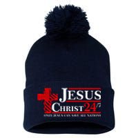 Jesus Christ 2024 24/7 Only Jesus Can Save All Nations Christian Catholic Cross Pom Pom 12in Knit Beanie