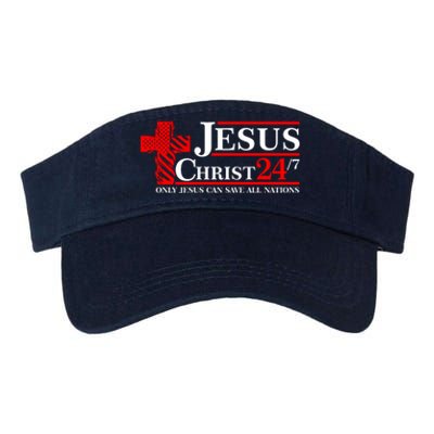 Jesus Christ 2024 24/7 Only Jesus Can Save All Nations Christian Catholic Cross Valucap Bio-Washed Visor