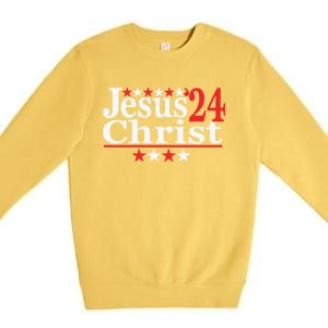 Jesus Christ 2024 Political Election Parody Gift Premium Crewneck Sweatshirt