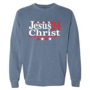 Jesus Christ 2024 Political Election Parody Gift Garment-Dyed Sweatshirt