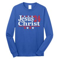 Jesus Christ 2024 Political Election Parody Gift Long Sleeve Shirt