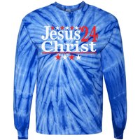 Jesus Christ 2024 Political Election Parody Gift Tie-Dye Long Sleeve Shirt