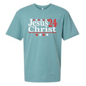 Jesus Christ 2024 Political Election Parody Gift Sueded Cloud Jersey T-Shirt