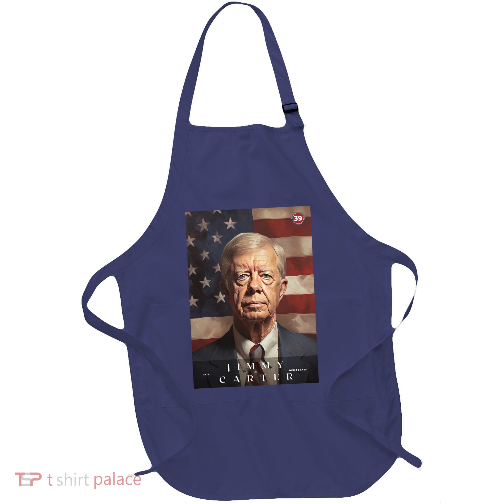 Jimmy Carter 39th President Of The United States Portrait Full-Length Apron With Pockets