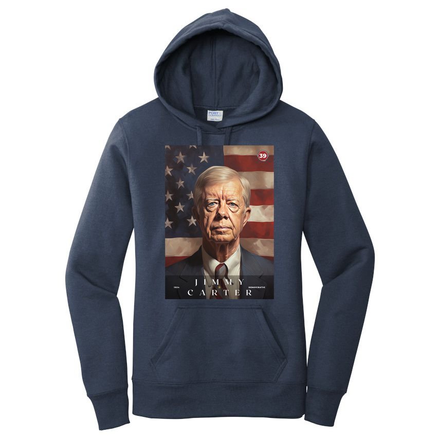 Jimmy Carter 39th President Of The United States Portrait Women's Pullover Hoodie