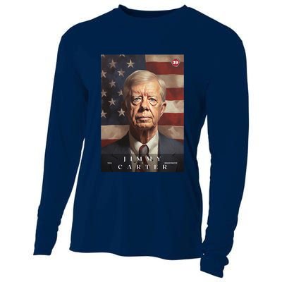 Jimmy Carter 39th President Of The United States Portrait Cooling Performance Long Sleeve Crew