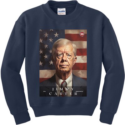 Jimmy Carter 39th President Of The United States Portrait Kids Sweatshirt