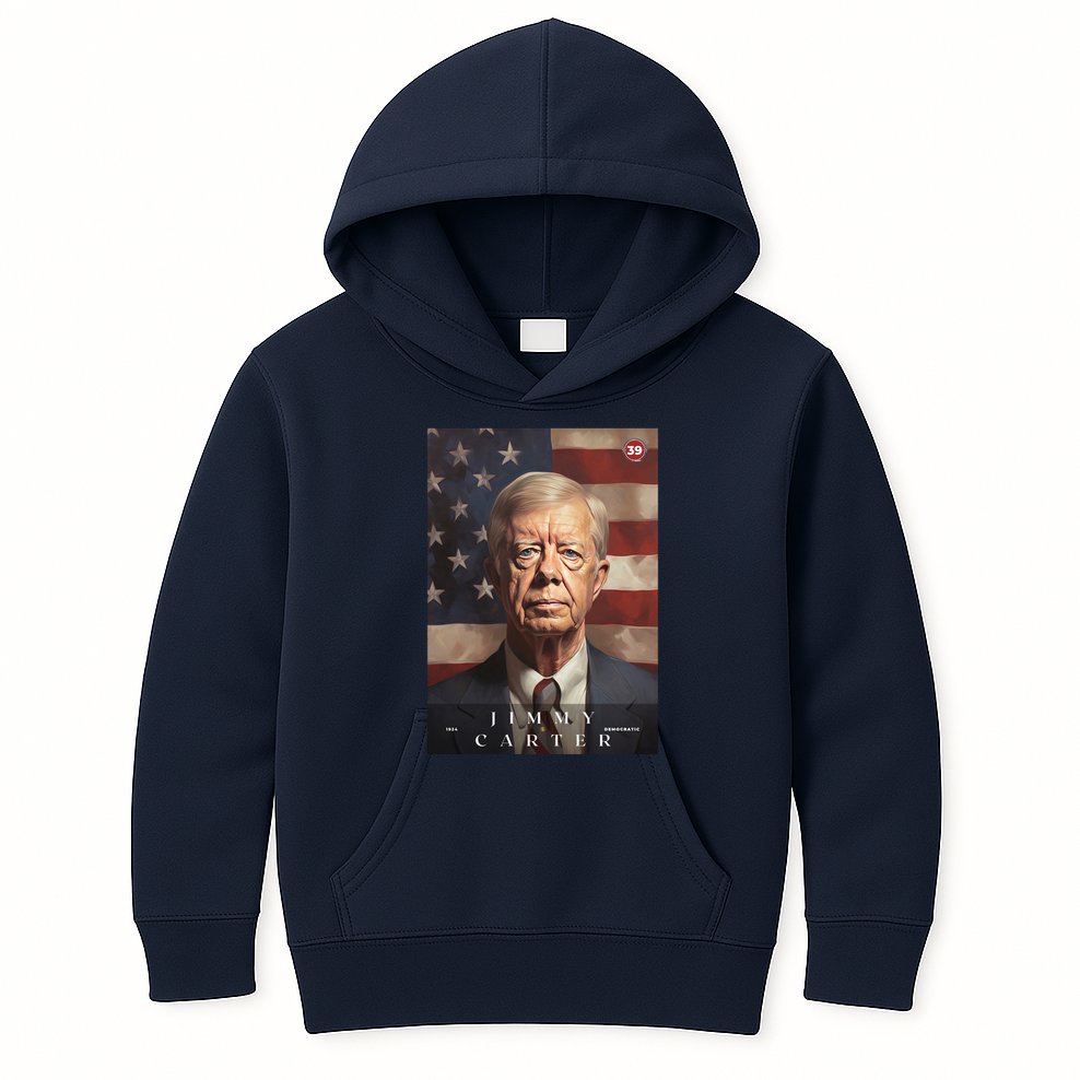 Jimmy Carter 39th President Of The United States Portrait Kids Hoodie