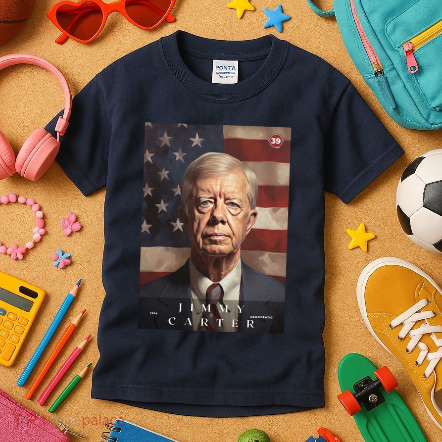 Jimmy Carter 39th President Of The United States Portrait Kids T-Shirt