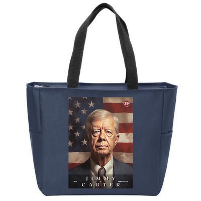 Jimmy Carter 39th President Of The United States Portrait Zip Tote Bag