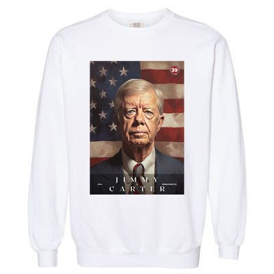 Jimmy Carter 39th President Of The United States Portrait Garment-Dyed Sweatshirt