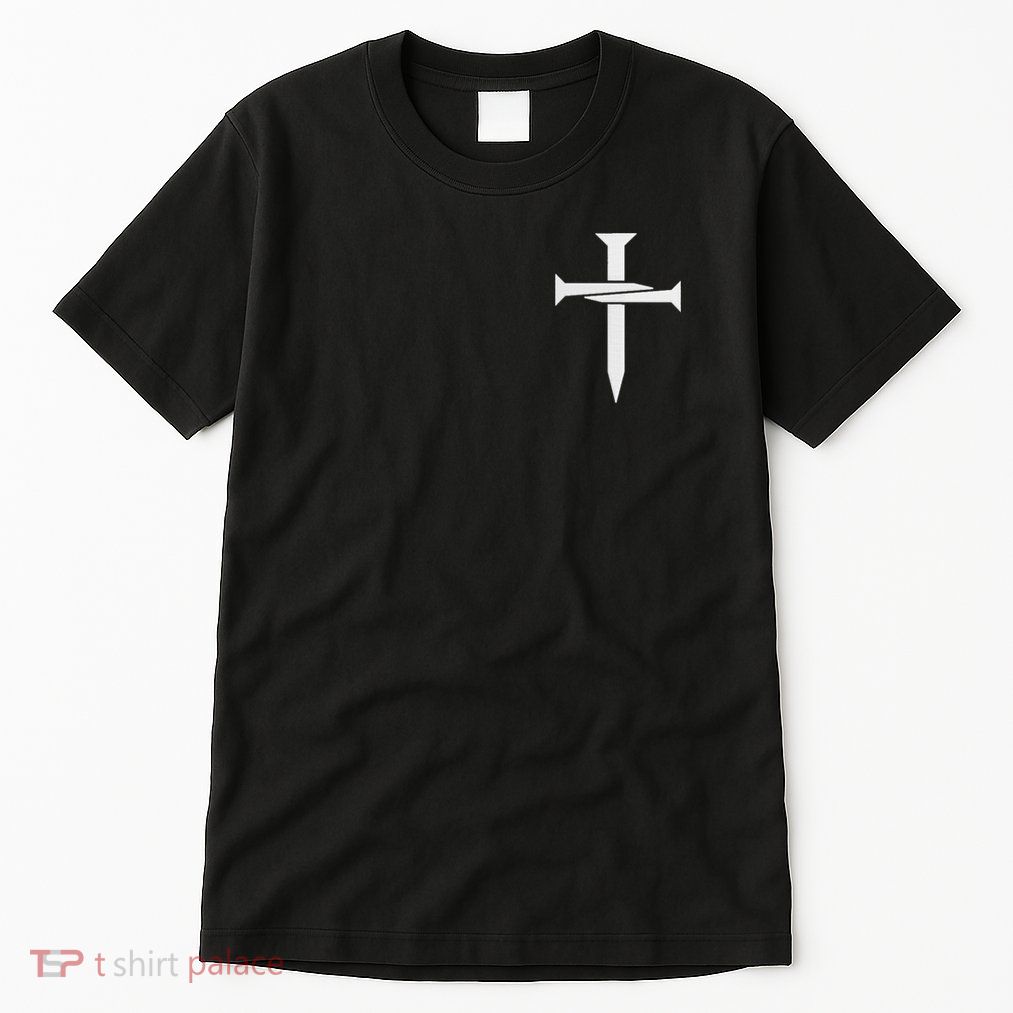 Jesus Christ 3 Nails Cross Christian Hope Faith Love Embroidered Embroidered Tall T-Shirt
