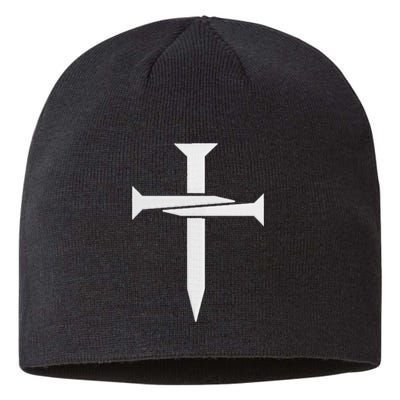 Jesus Christ 3 Nails Cross Christian Hope Faith Love Embroidered Embroidered Sustainable Beanie