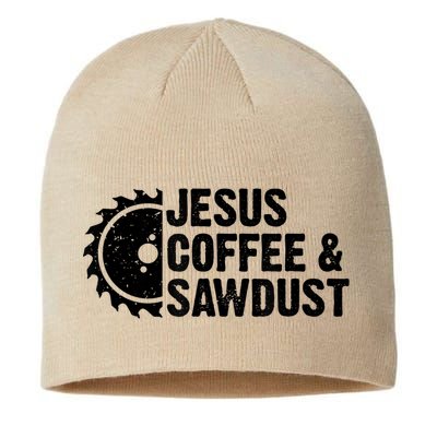 Jesus Coffee &Amp; Sawdust Christian Carpenter Woodworking Sustainable Beanie