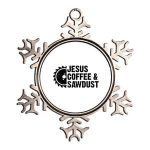 Jesus Coffee &Amp; Sawdust Christian Carpenter Woodworking Metallic Star Ornament