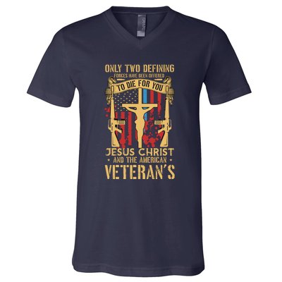 Jesus Christ And The American Veteran's V-Neck T-Shirt