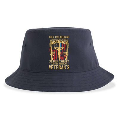 Jesus Christ And The American Veteran's Sustainable Bucket Hat