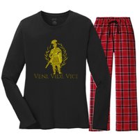 Julius Caesar Ancient Rome Veni Vidi Vici Women's Long Sleeve Flannel Pajama Set 