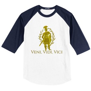 Julius Caesar Ancient Rome Veni Vidi Vici Baseball Sleeve Shirt