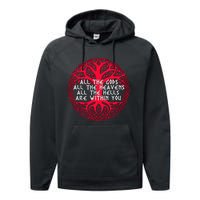 Joseph Campbell All The Gods All The Heavens All The Hells Are Within You Performance Fleece Hoodie