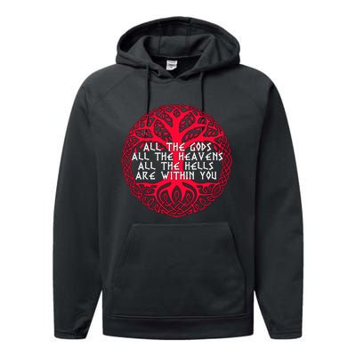 Joseph Campbell All The Gods All The Heavens All The Hells Are Within You Performance Fleece Hoodie