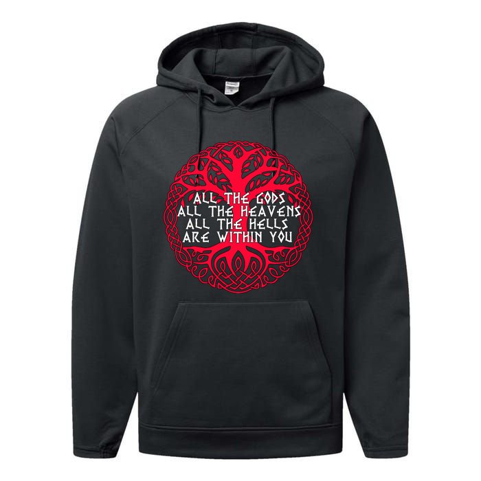 Joseph Campbell All The Gods All The Heavens All The Hells Are Within You Performance Fleece Hoodie