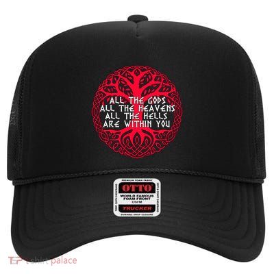 Joseph Campbell All The Gods All The Heavens All The Hells Are Within You High Crown Mesh Back Trucker Hat