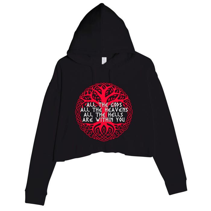 Joseph Campbell All The Gods All The Heavens All The Hells Are Within You Crop Fleece Hoodie