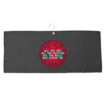 Joseph Campbell All The Gods All The Heavens All The Hells Are Within You Large Microfiber Waffle Golf Towel