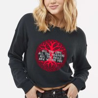 Joseph Campbell All The Gods All The Heavens All The Hells Are Within You Cropped Pullover Crew