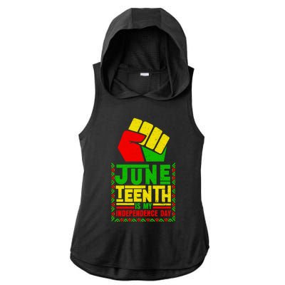 Juneteenth Celebrate African Independence Day Gift Ladies PosiCharge Tri-Blend Wicking Draft Hoodie Tank