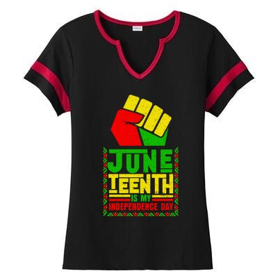 Juneteenth Celebrate African Independence Day Gift Ladies Halftime Notch Neck Tee