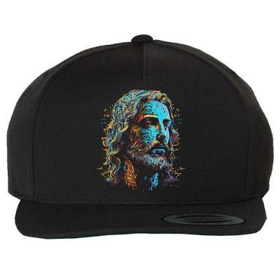 Jesus Christ Art Portret Wool Snapback Cap