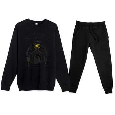 Jesus Christmas And She Shall Bring Forth A Son Premium Crewneck Sweatsuit Set