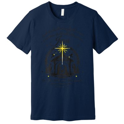 Jesus Christmas And She Shall Bring Forth A Son Premium T-Shirt