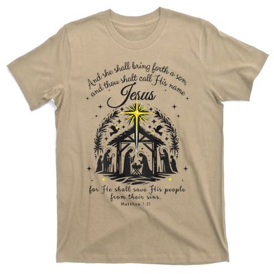 Jesus Christmas And She Shall Bring Forth A Son T-Shirt