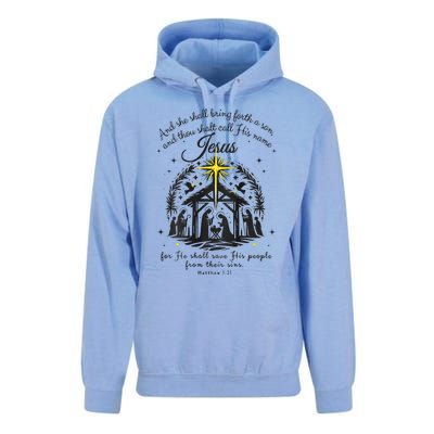 Jesus Christmas And She Shall Bring Forth A Son Unisex Surf Hoodie