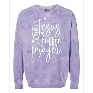 Jesus Coffee And Prayer Christian Catholic Christ Colorblast Crewneck Sweatshirt