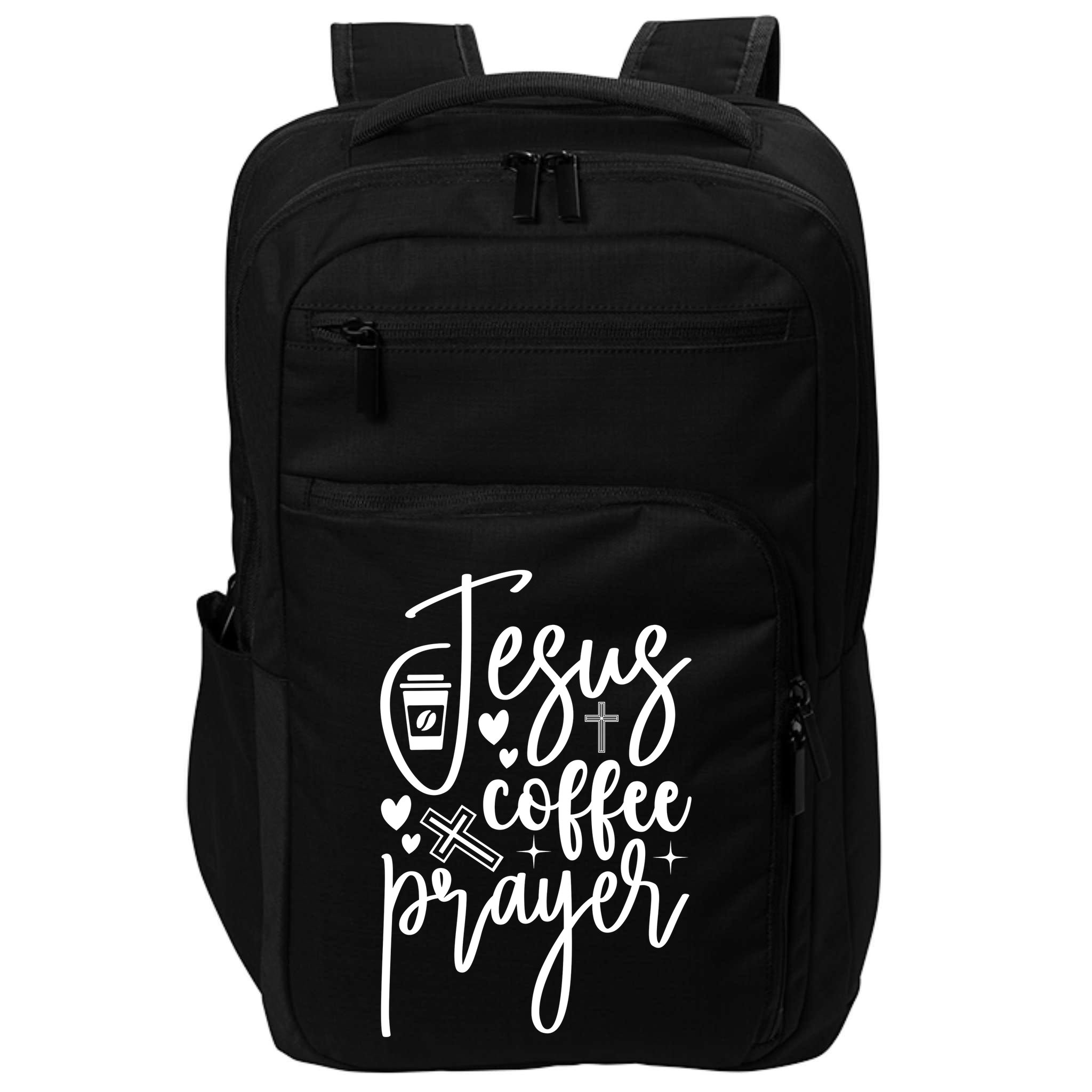 Jesus Coffee And Prayer Christian Catholic Christ Impact Tech Backpack