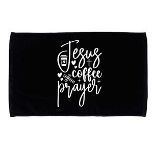 Jesus Coffee And Prayer Christian Catholic Christ Microfiber Hand Towel