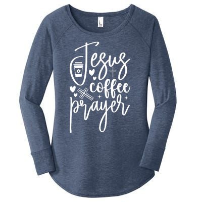 Jesus Coffee And Prayer Christian Catholic Christ Women's Perfect Tri Tunic Long Sleeve Shirt