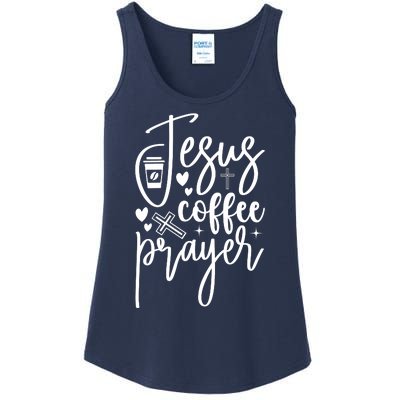 Jesus Coffee And Prayer Christian Catholic Christ Ladies Essential Tank