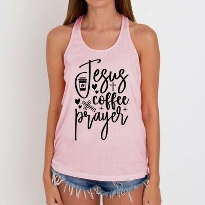 Jesus Coffee And Prayer Christian Catholic Christ Women's Knotted Racerback Tank