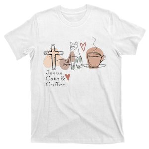 Jesus Cats And Coffee Minimalist T-Shirt